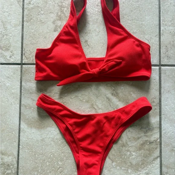 🍒BUNDLE 🍒Red Bikini Set with wrap skirt & Y2K sunglasses - Picture 2 of 7